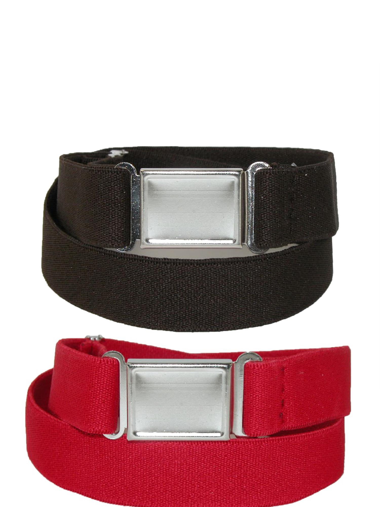 CTM CTM® Elastic Belt with No Show Flat Buckle (Pack of 2 Colors) (Women's Walmart