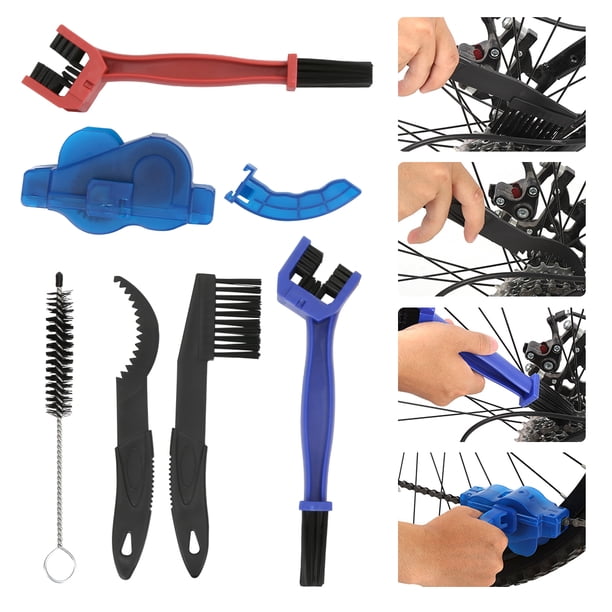 Herramienta de cepillo de limpieza de bicicleta de 6 piezas, cepillo de limpieza de bicicleta, limpiador de cadena de bicicleta, kit de herramientas de limpieza de depurador de cadena de bicicleta de Ecomeon no