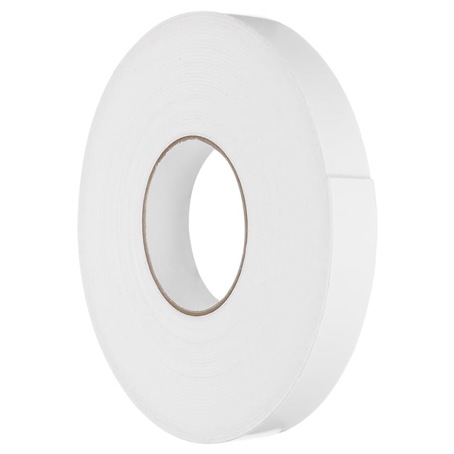 Uxcell 1 rollo de cinta de espuma de doble cara PE, cinta de montaje adhesiva fuerte (blanca, 50 pies x 1" x 1/16") para decoración de paredes y carteles