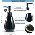 thumbnail image 6 of ABCISI Soap Dispenser, Refillable Ceramic Hand Dish Soap Dispenser with Matte Black Pump Head for Bathroom, 8.5 oz Green Soap Dispenser with Minimalist Modern Design(Diamond Shape Black Bottle), 6 of 11