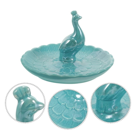 FRCOLOR Jewelry Plate Adorable Ceramic Jewelry Dish Trinket Display Tray Ring Holder Dish