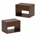 thumbnail image 5 of Set of 2 Hanging Nightstand with Open Shelf, Wall-mounted Wood Floating End Table for Bedroom Living Room, Walnut, 5 of 8