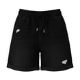 thumbnail image 7 of XIAONU Solid Denim Shorts for Women Drawstring Waist Daily Wear Shorts, 7 of 7