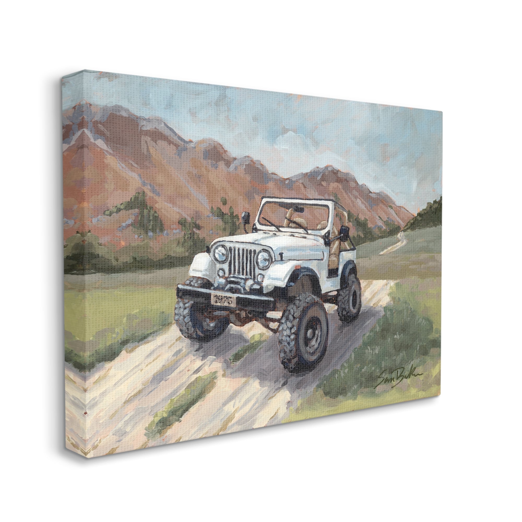 Stupell Rural Off Road Truck Mountainside Transportation Painting Gallery Wrapped Canvas Print Wall Art
