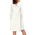 thumbnail image 3 of DISNIMO Long Sleeve Christmas Dress Girls Reindeer Dress Kids School Dress for Girls Long Sleeve Fall Dresses Size 3-4 Girl Dresses with Collar Dress Kids Snowflake Dress Girls Casual Dresses Fall, 3 of 7