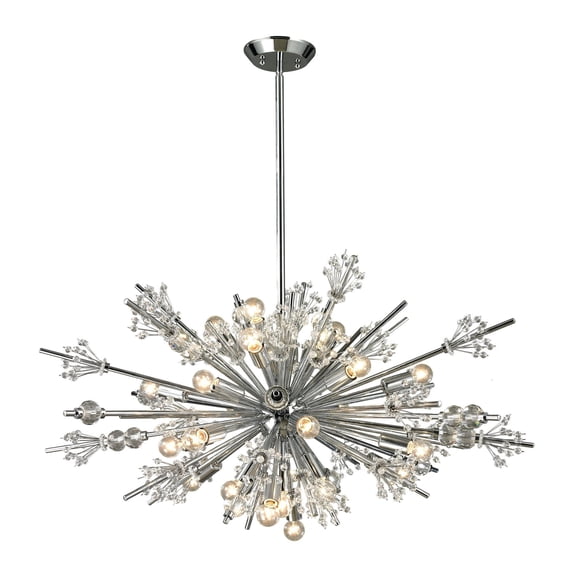 Elk Home Starburst 24-Light Polished Chrome Modern Chandelier