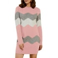 thumbnail image 2 of Women's Autumn And Winter  Striped Printed Chunky Knit Sweater Dress, 2 of 5