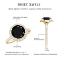 thumbnail image 6 of Black Spinel Classic Ring with Diamond Halo (2.6 Carat, AAA Quality, August Birthstone), 10K Yellow Gold, US 11.00, 6 of 9