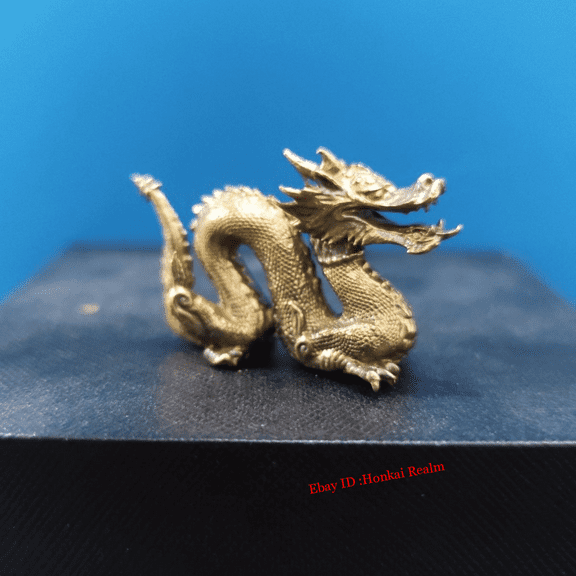 Brass The Chinese Dragon Figurine Miniature Vintage Dragon Tea Pet Ornament Gift