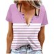 thumbnail image 1 of Camisetas de Cuello Redondo Botón de Impresión de la Moda de Manga Corta de las Mujeres, Poliéster Spandex, 1 of 5