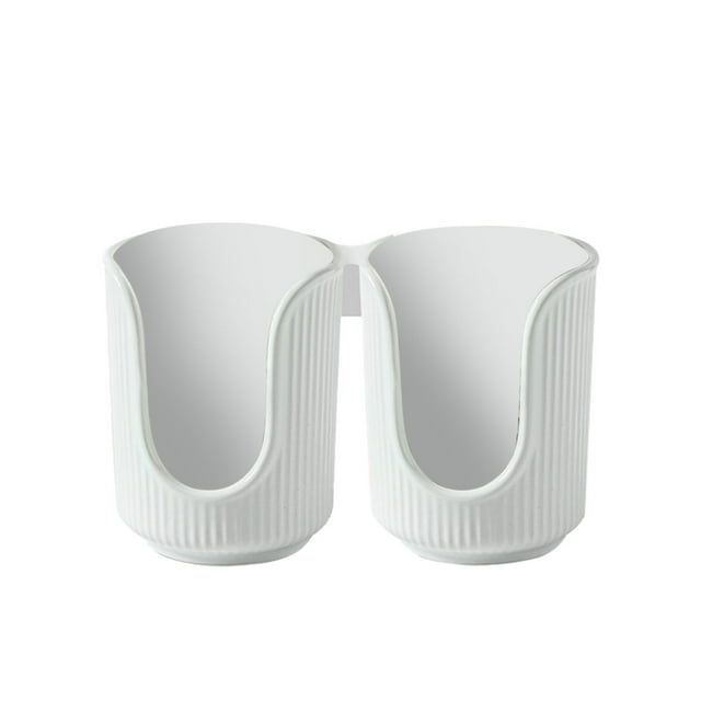 Plastic Bathroom Cup Dispenser With Vertical Stripes Paper Cup Holder Disposable Paper Cup Organizer