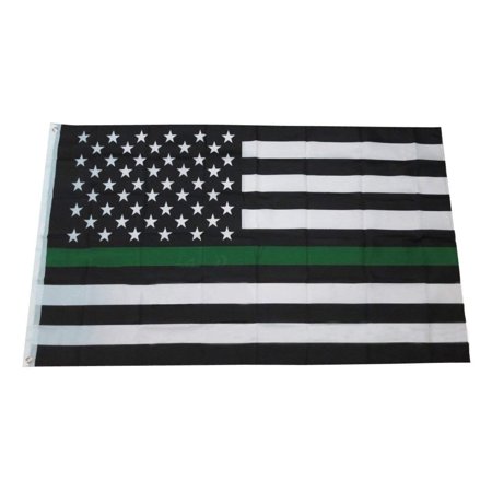 Thin Green Line USA Flag for Army Military Sheriffs Law Enforcement Federal Agents Border Patrol Park Rangers Game Wardens Wildlife Conservation.., By TrendyLuz