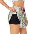 thumbnail image 3 of Lsque Vintage Wood Background with Floral Printed Women's Running Shorts with Liner Pockets,Elastic Quick Dry Workout Athletic Gym Yoga Shorts,Womens High Waist Shorts-Small, 3 of 9