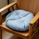 thumbnail image 4 of Cojín de silla de lino 40x40 cm con base antideslizante, almohadilla lavable acolchada para asiento de comedor, cocina, oficina, interior y exterior, gris, amarillo, verde, azul, 4 of 6