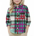 thumbnail image 6 of Long Sleeve Plaid Button Up Shirts for Boys Girls Classic Collared School Uniform Tops Kids and Toddlers Blouses (7 Years, Hot Pink 01), 6 of 7