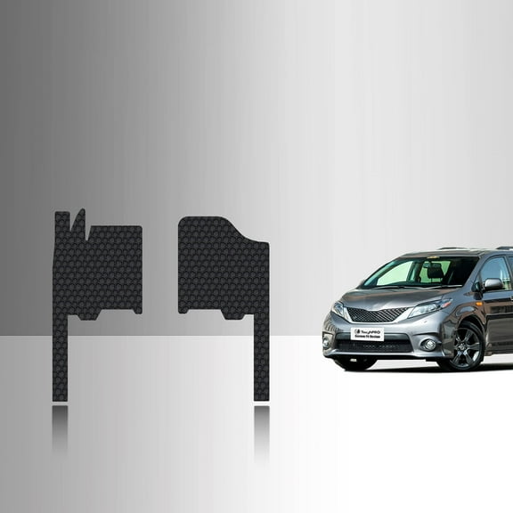 ToughPRO Front Mats Compatible with Toyota Sienna 2012 - All Weather Heavy Duty (Made in USA) Black Rubber