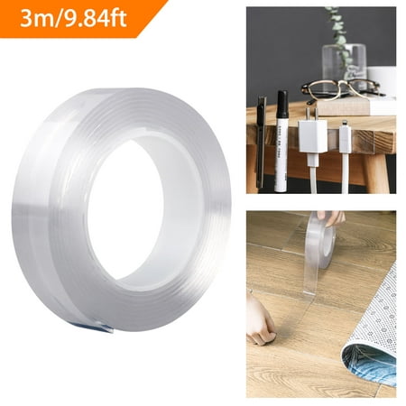 5M/3M/1M Multifunctional Double-Sided Transparent Adhesive Tape Traceless Washable Removable Tapes for Home Decor, Wall Decor, Room Decor,Office Decor (Pack of 1