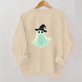 thumbnail image 5 of Jsaierl Women's Halloween Sweatshirts Plus Size Ghost Print Pullovers Soft Loose Fit Crewneck Long Sleeve Shirt Tops Halloween Party Supplies, Sizes S-2XL, 5 of 6
