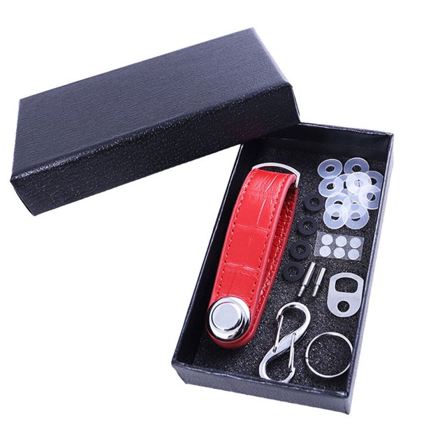 Xingzhi Key Bag Unisex Compact Structure Holder Keys Organizer Storage Bags Simple Design Father's Day Gift Multifunctional Keyholder Alligator Red