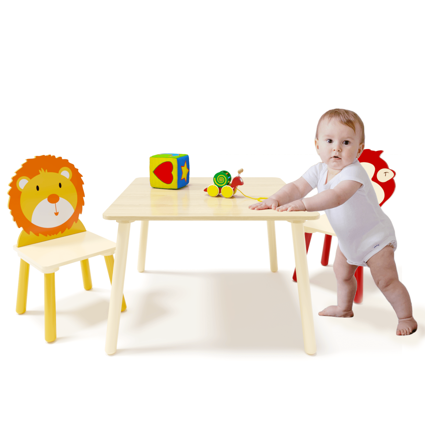 Curious lion table and chairs online