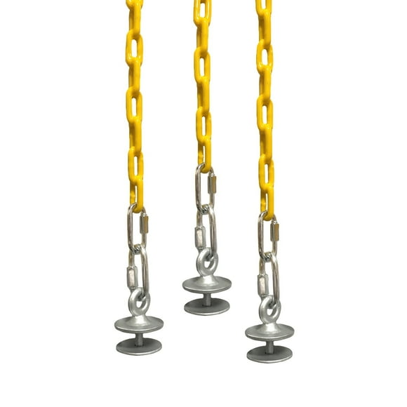 Safari Swings Trousse pour Balançoire de Pneus, avec 3 Boulons d'Oeil de Pneu, et (3) Chaînes de 6 Pieds de Long Revêtues de Plastique. Comprend un Lien Rapide de 3 Pouces - Accessoires pour Ensemble de Balançoire (3 Chaînes)