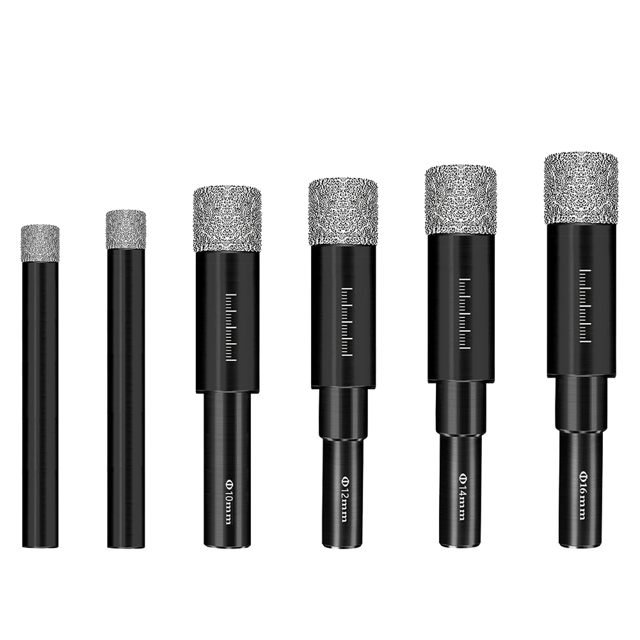 Tignapoo Ensemble de Forets à Diamant 6-16mm pour Céramique, Granit, Marbre et Verre - Outils de Perçage à Sec avec Poignée Hexagonale, 6 Pcs