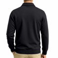 thumbnail image 4 of JULMCOMO Polo Shirts for Men Button Collared Casual Workwear Style Long Sleeve Shirts Regular Fit Work Tops with Chest Pockets Black L, 4 of 6