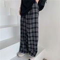 Pantalones S-3XL a cuadros para mujer, pantalones informales holgados de pierna ancha con bolsillo Ins, pantalones rectos Retro para adolescentes, ropa de calle Unisex de hip-hop Tan Jianjun unisex