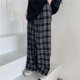 thumbnail image 1 of Pantalones S-3XL a cuadros para mujer, pantalones informales holgados de pierna ancha con bolsillo Ins, pantalones rectos Retro para adolescentes, ropa de calle Unisex de hip-hop Tan Jianjun unisex, 1 of 2