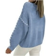 thumbnail image 6 of Womens Knitted Sweaters Fashion Braided Sleeve Solid Pullover Top Oversized Crew Neck Long Sleeve Sweatshirts Casual Street Sweater 2025 Fall Clothing, 6 of 8