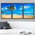 thumbnail image 2 of wall26 Framed Canvas Print Wall Art Set Palm Tree Beach Shore Tropical Island Nature Wilderness Photography Realism Rustic Landscape Colorful for Living Room, Bedroom, Office - 16"x24"x3 Bl, 2 of 5