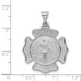thumbnail image 2 of 14k White Gold Polished and Satin St. Florian Badge Medal Penant, 2 of 2