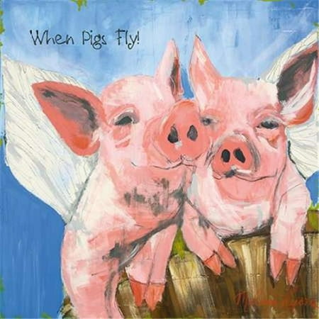 tangletown fine art when pigs fly by melissa lyons poster frame 20