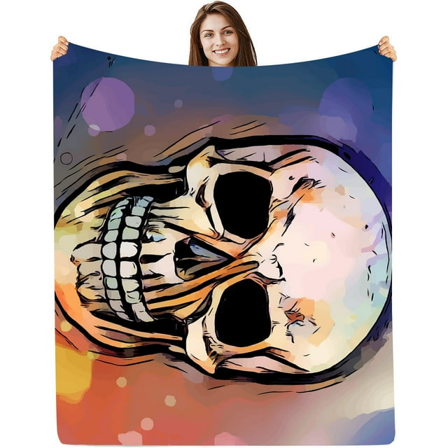 Digital Printing Tapestry Dead Halloween Skull Decorative Cover Blanket Flannel Blanket
