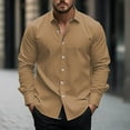 thumbnail image 2 of Mlzmgr Shirts for Men Long Sleeve Collared Neck Button down Casual Business Work Dress Shirts for Men, 2 of 5