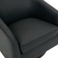 thumbnail image 4 of MINCETA Accent Chairs,Oversized 360 Swivel Barrel Chairs(Seat Area:23.6"D x 24.4"W),Modern Boucle Armchair with Wood Base for Living Room and Bedroom,PU Leather in Dark Gray, 4 of 4