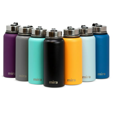 MIRA 40 Oz Stainless Steel Vacuum Insulated Wide Mouth Water Bottle | Thermos Keeps Cold for 24 hours, Hot for 12 hours | Double Walled Powder Coated Travel Flask |