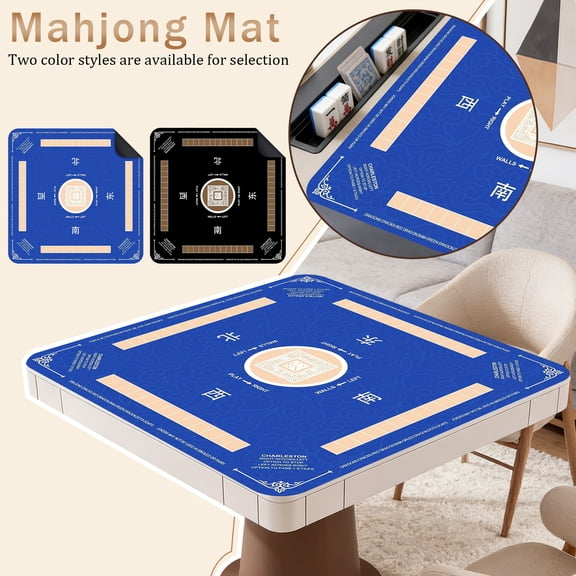 15.7"×15.7" Mahjong Mat - Non-Slip Noise Reduction Gaming Mat for Mahjong,Poker,Board Games,Card Games,Dominoes