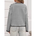 thumbnail image 4 of Yokua Soft Viscose Striped Knit Cardigan For Autumn Winter Commute And Office Wear, 4 of 8
