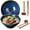 Blue Topaz, variant on 8 Inch Ceramic Ramen Bowl Set of 2, 40oz Bowls with Spoons & Chopsticks,Durable,Microwave & Dishwasher Safe, for Ramen,Pho,Salad,Soup,Noodles,Mixing bowls(Cyan Sea)