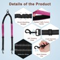 thumbnail image 3 of Unique Bargains Double Dog Leash No Tangle Dual Leash for Two Dogs with Adjustable Long Rope and Dual Control Handles Design for Training Pets Rose Red, 3 of 7