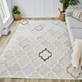 thumbnail image 4 of 8' X 11' Cream and Beige Geometric Distressed Area Rug, 4 of 8