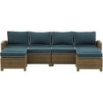 thumbnail image 2 of HomeStock Coastal Cottage 4Pc Outdoor Wicker Sectional Set for Porches and Patios- Left Loveseat, Right Loveseat, & 2 Ottomans-Color:Navy, 2 of 7