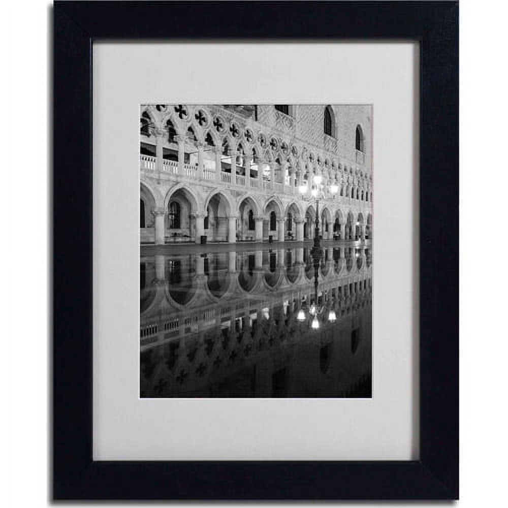 Trademark Fine Art "Venetia Reflection" Matted Framed Art by Moises Levy, Black Frame
