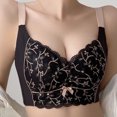 thumbnail image 2 of VEKDONE Woman's Embroidery Back Buckle Thin Style Ventilate Bra Without Steel Rim Black 38/85C, 2 of 6