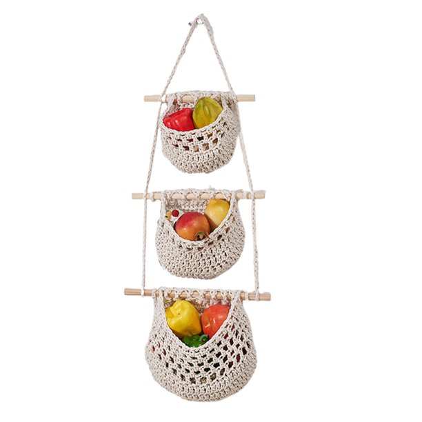Hanging Basket Fruit Basket Hanging Fruit Basket 3 Tier Wall Decorative