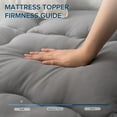 thumbnail image 3 of Queen Rose Mattress Topper Twin Cooling Plush Pillow Top Mattress Pad/Bed Topper, Hotel Quality Down Alternative Pillow Topper with 12-21Inch Deep Pocket, Gray, 3 of 10