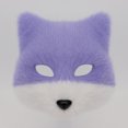 thumbnail image 3 of Leeye Halloween Purple Masquerade Mask, Realistic Furry Half Face Animal Cosplay Mask for Party Ball, Purple, 7.87x7.87in, 3 of 6