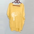 thumbnail image 2 of Women's Loose Casual 3/4 Length Sleeve Top T-Shirt Printed Blouse Yellow,4XL, 2 of 5