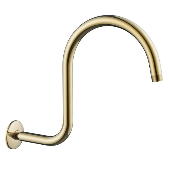 Kingston Brass K114C2 Restoration 14" Shower Arm with Round Flange, Polished Brass